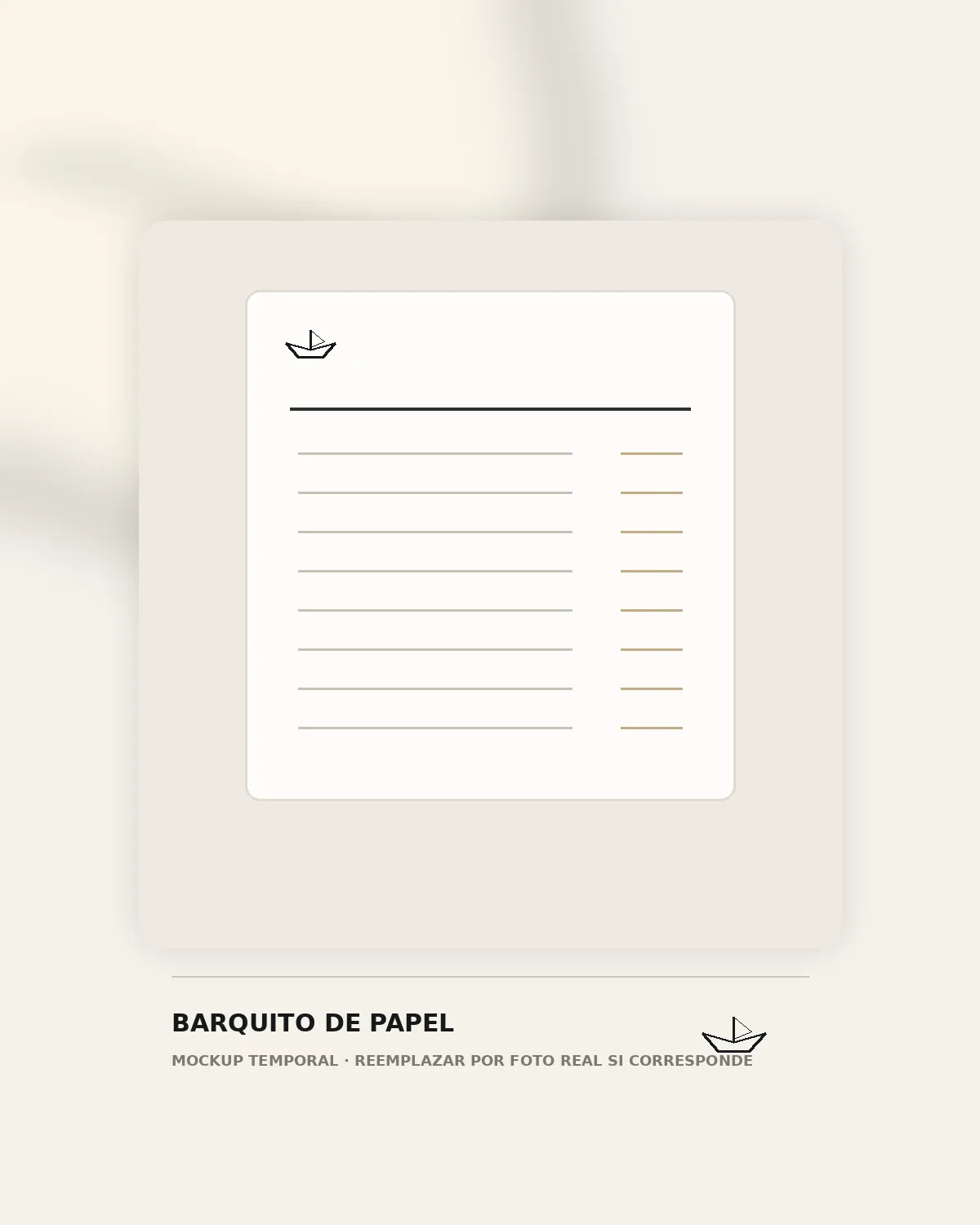 Listas de precios — Barquito de Papel