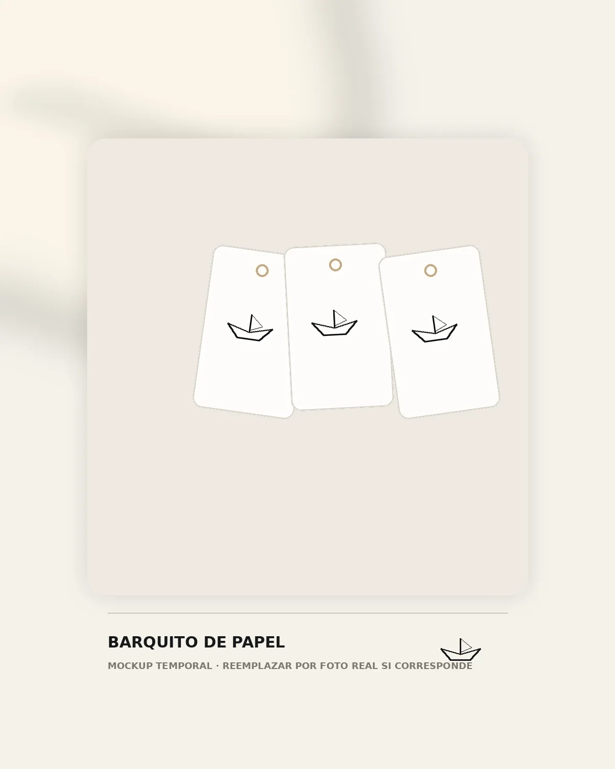 Tags colgantes para productos — Barquito de Papel