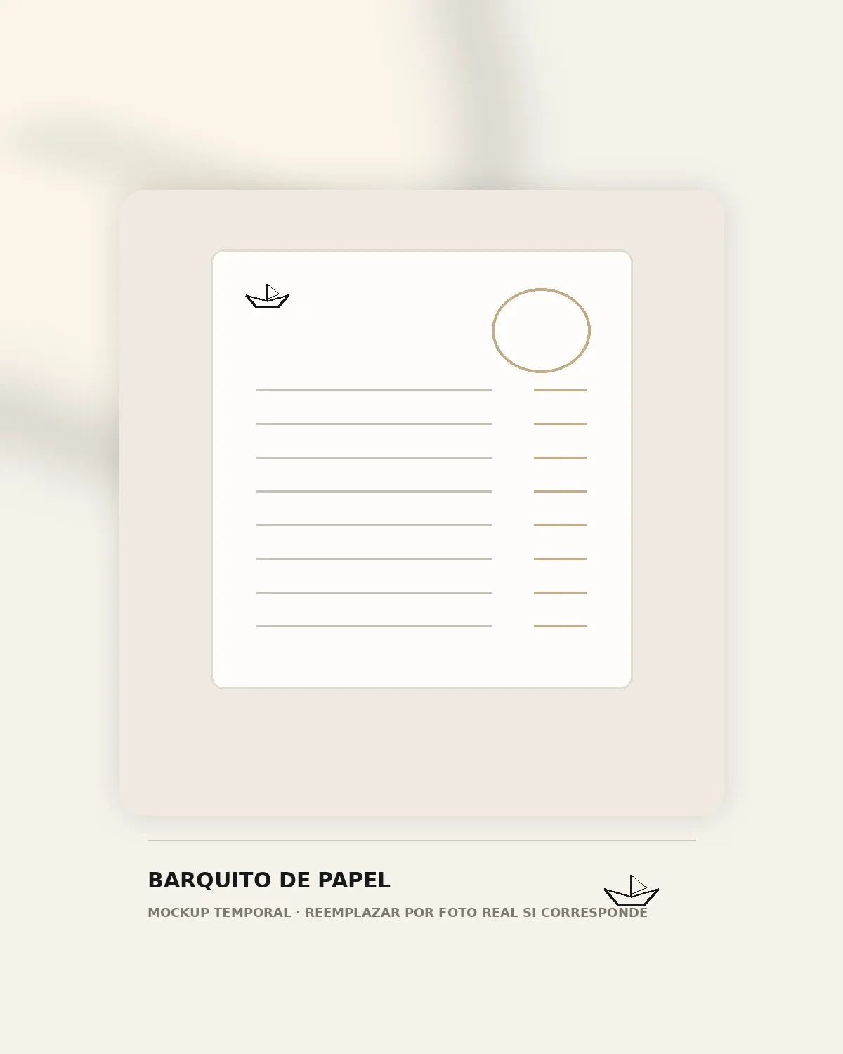 Menús y cartas — Barquito de Papel